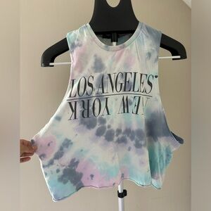Brandy Melvin Tie Dye Crop Tank Top
